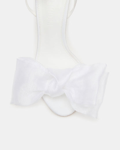 RADIANCE White Strappy Stiletto Bow Women's Heels | Steve Madden Signature