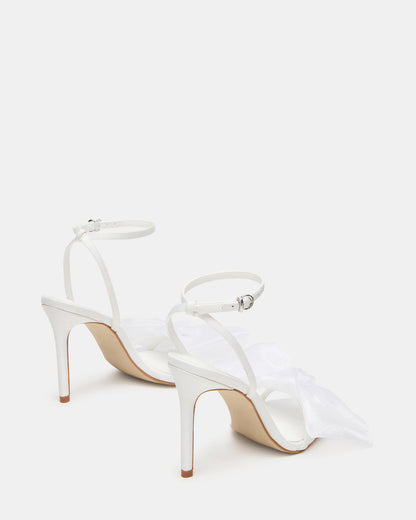 RADIANCE White Strappy Stiletto Bow Women's Heels | Steve Madden Signature