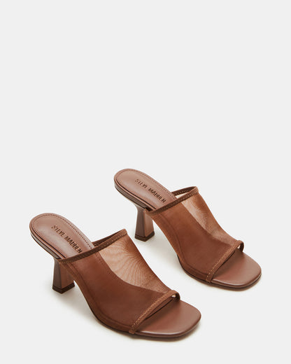 GLEAM Brown Women's Square-Toe Mule Heel | Steve Madden Popular