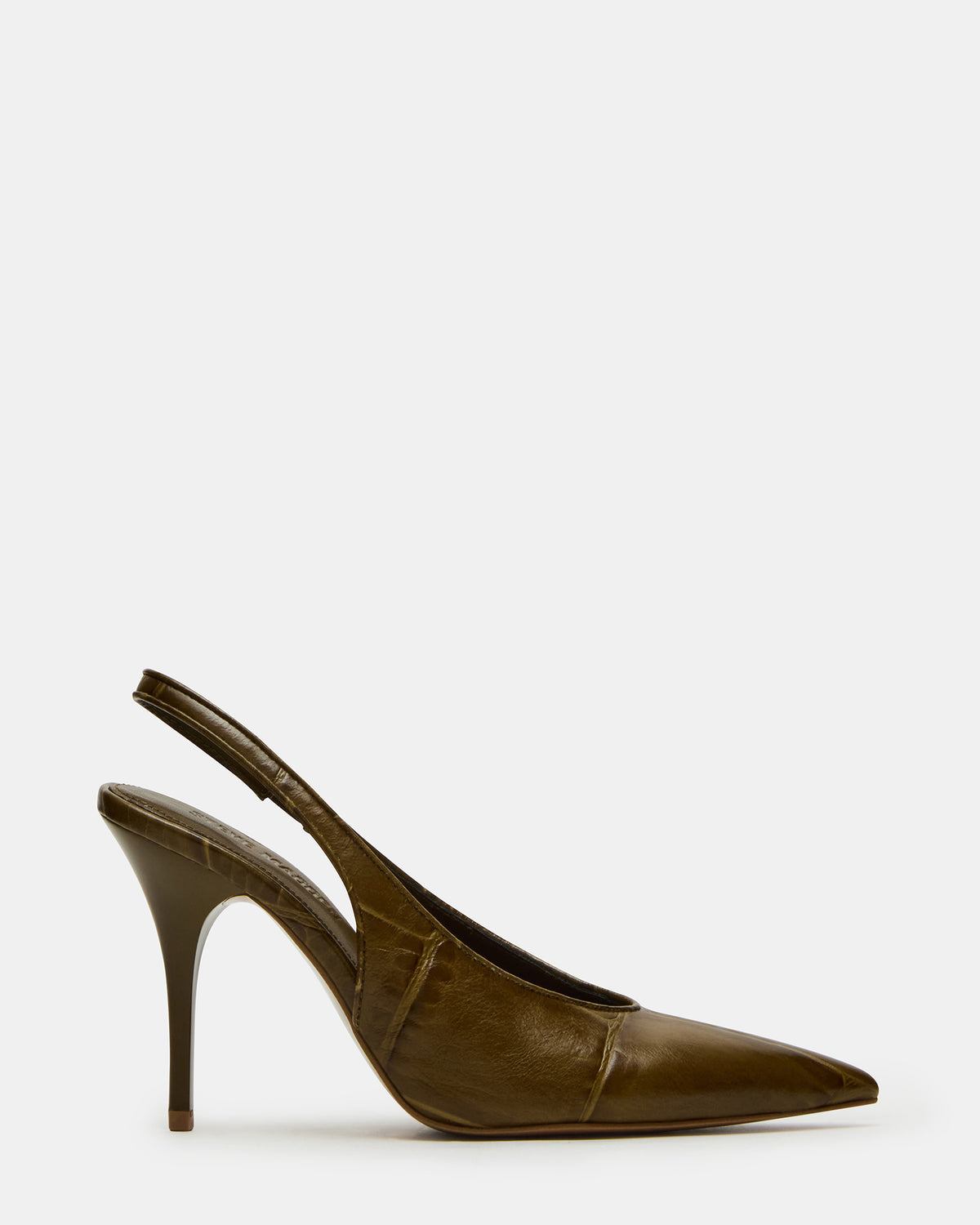 ANDROMEDA Green Crocodile Slingback Pointed-Toe Stiletto Pump Women's Heel | Steve Madden Smart Buy