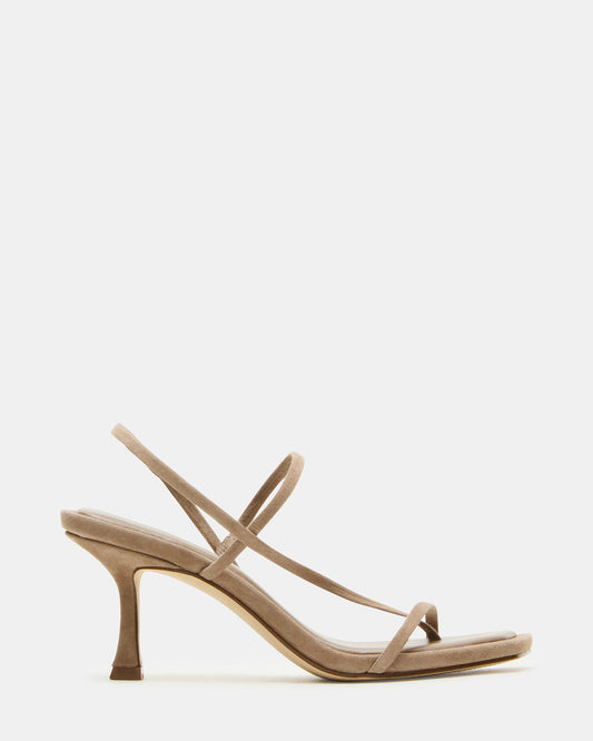 LOCKE Taupe Women's Dainty Strappy Square Toe Heel | Steve Madden Smart Buy