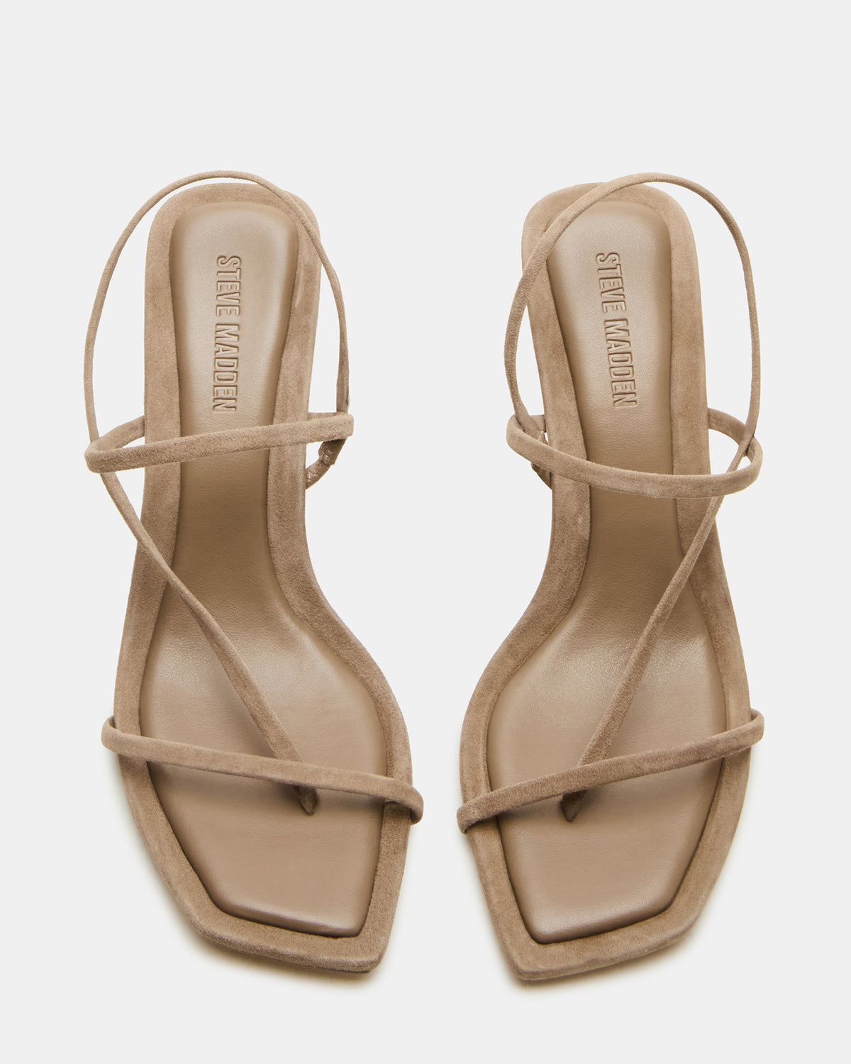 LOCKE Taupe Women's Dainty Strappy Square Toe Heel | Steve Madden Smart Buy