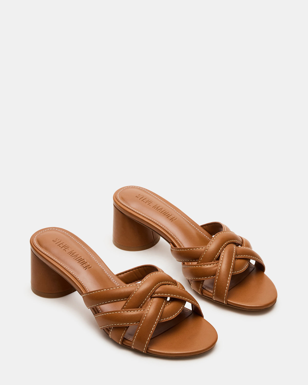 MARANO Tan Leather Women's Mule Block Heel | Steve Madden Best Price