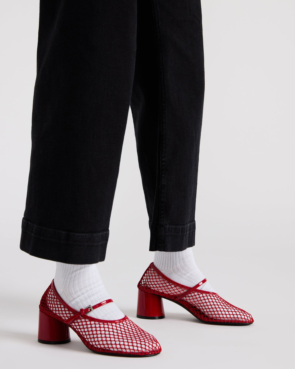 RAYNOR Red Women's Mary Jane Mesh Block Heel | Steve Madden Smart Buy