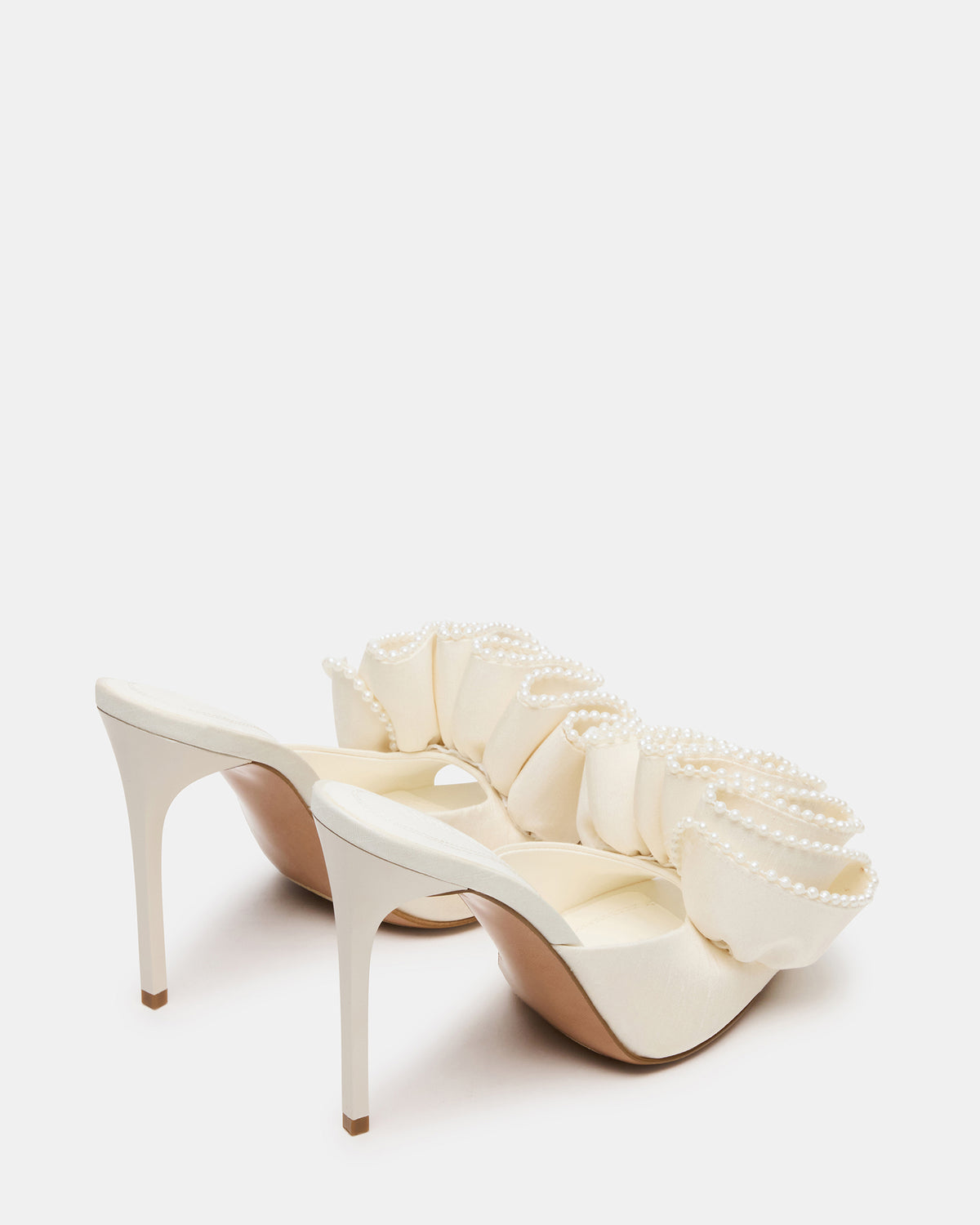 AFFINITY Pearl Ivory Satin Pointed-Toe Stiletto Mule Women's Heel | Steve Madden Hot Sale