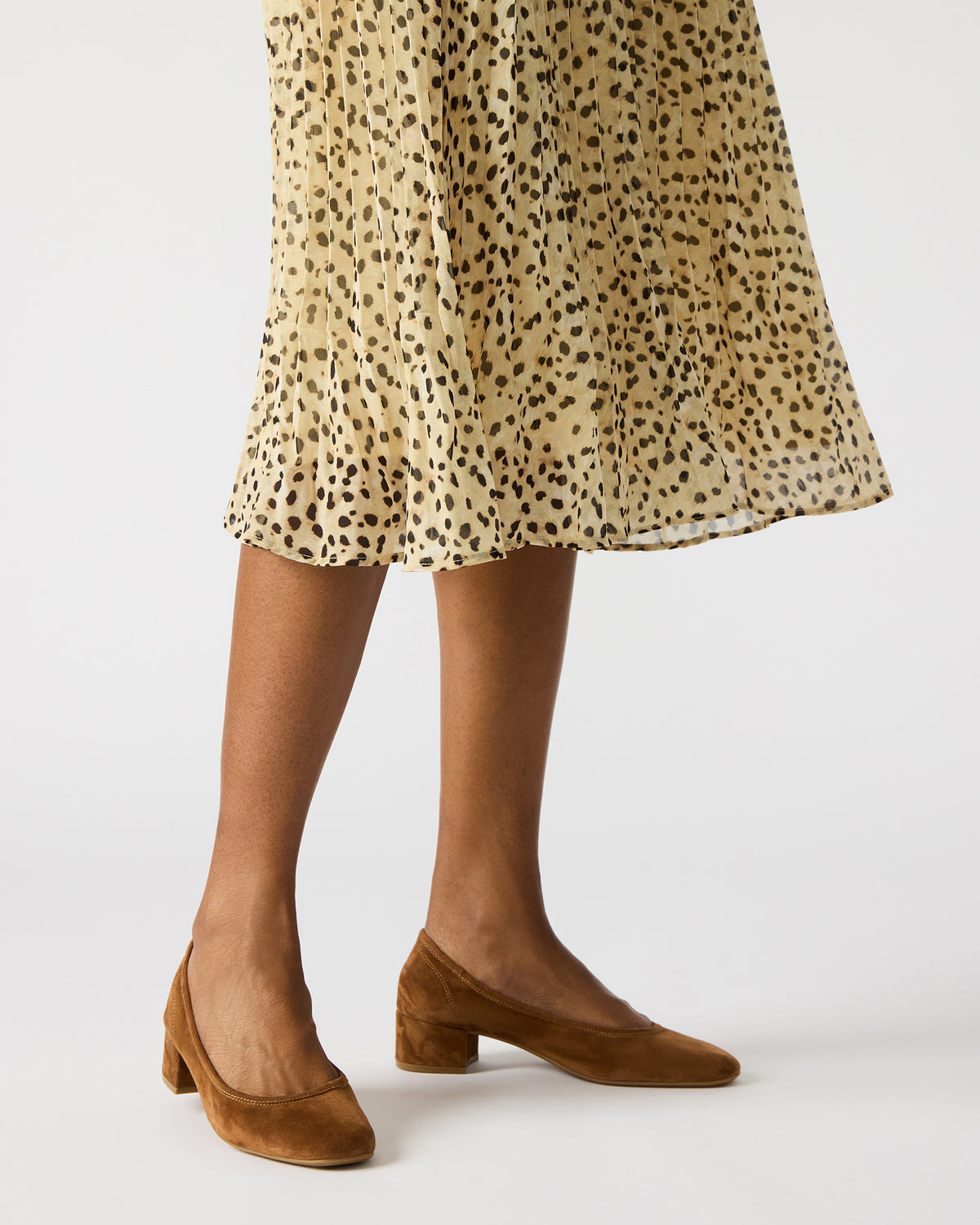 MOLLIE Chestnut Suede Ballet Women's Block Heels | Steve Madden Popular