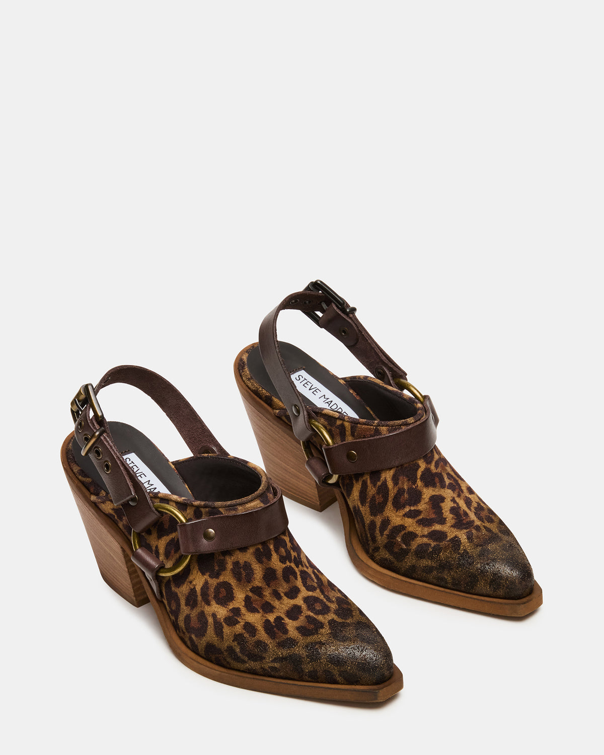 TALIKA Leopard Suede Pointed-Toe Buckle Slingback Women's Heel | Steve Madden Exclusive