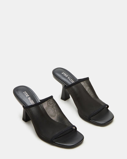 GLEAM Black Women's Square-Toe Mule Heel | Steve Madden Featured