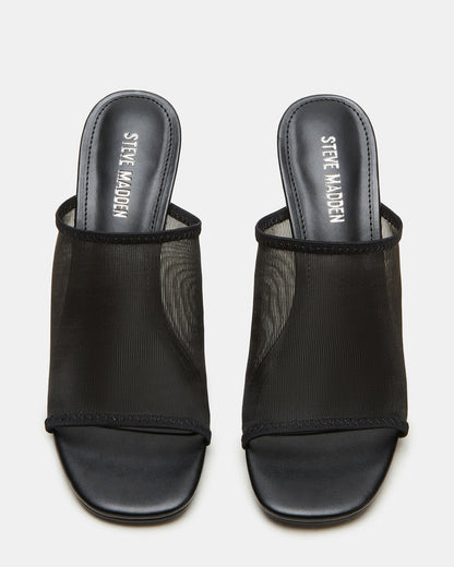 GLEAM Black Women's Square-Toe Mule Heel | Steve Madden Featured
