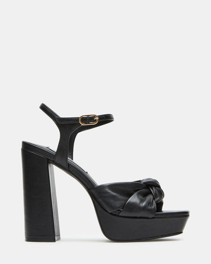 JOYRIDE Black Leather Platform Block Heel | Women's Heels | Steve Madden Quality