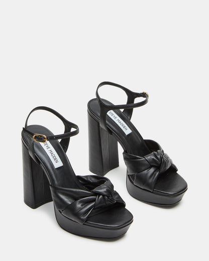 JOYRIDE Black Leather Platform Block Heel | Women's Heels | Steve Madden Quality