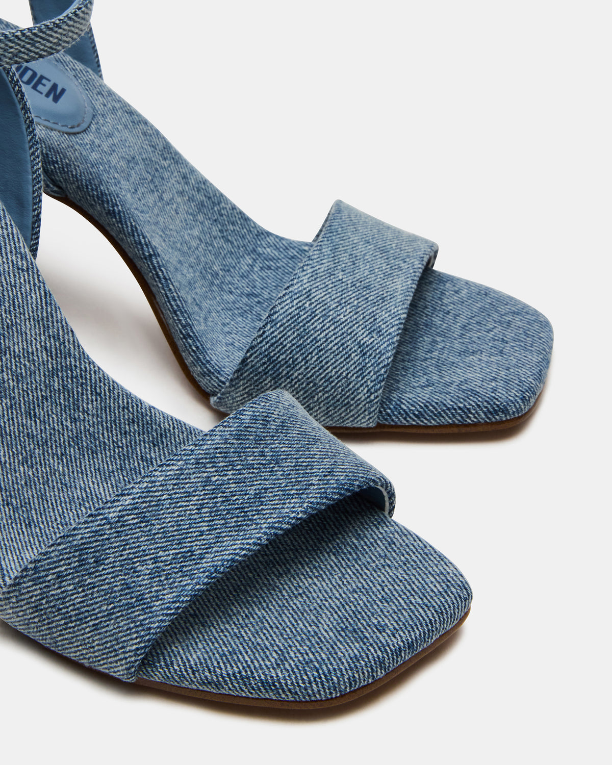 MESSA Denim Fabric Women's Square-Toe Block Heel | Steve Madden Essential
