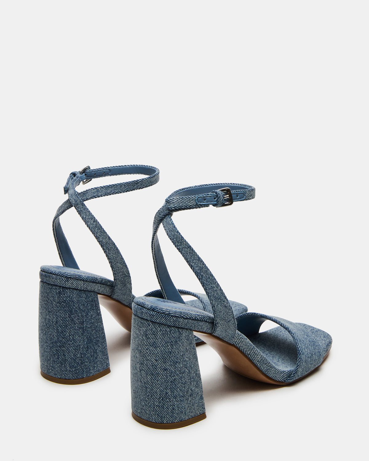 MESSA Denim Fabric Women's Square-Toe Block Heel | Steve Madden Essential