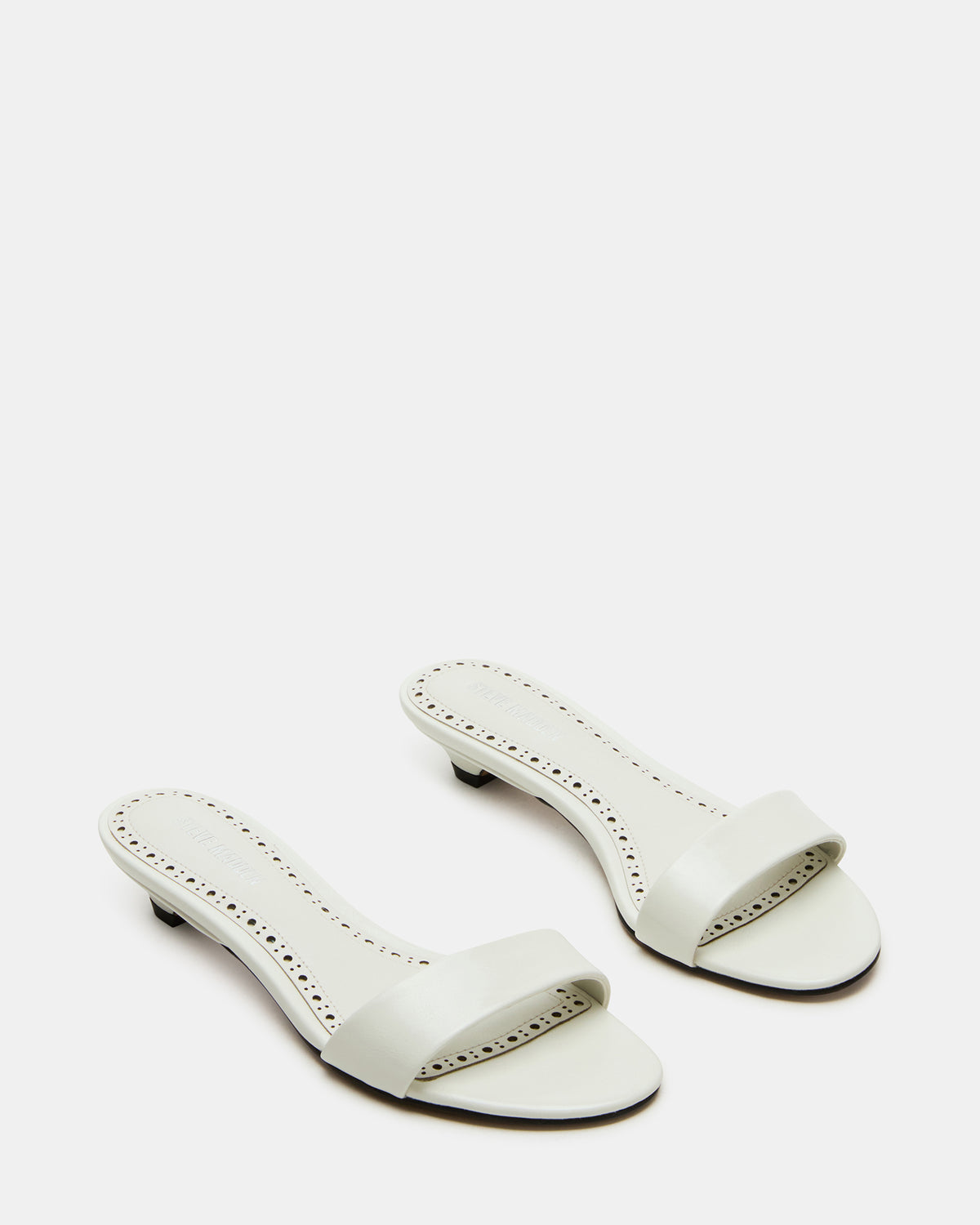 BERRY White Women's Mule Kitten Heel | Steve Madden Great Value