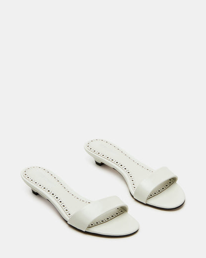 BERRY White Women's Mule Kitten Heel | Steve Madden Great Value