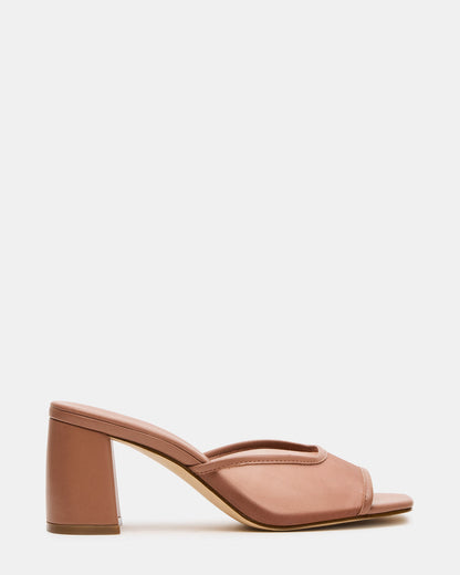 MADAME Mocha Square-Toe Mesh Mule Women's Heel | Steve Madden Quality