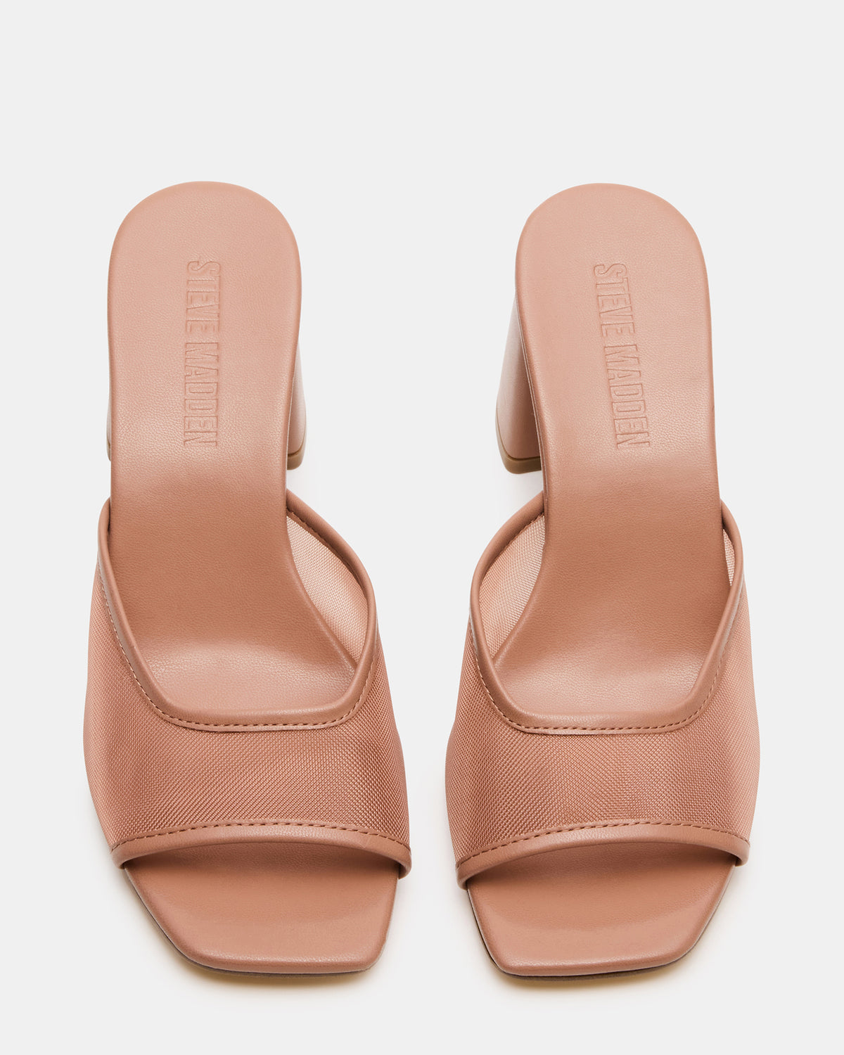 MADAME Mocha Square-Toe Mesh Mule Women's Heel | Steve Madden Quality