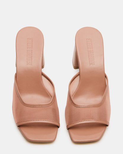 MADAME Mocha Square-Toe Mesh Mule Women's Heel | Steve Madden Quality