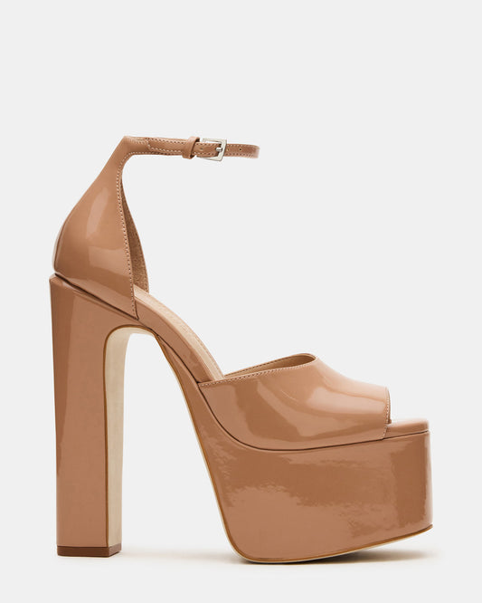 NIGHTFALL Blush Patent Women's Platform Blcok Heel | Steve Madden Sale