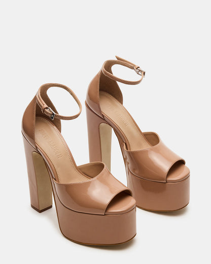NIGHTFALL Blush Patent Women's Platform Blcok Heel | Steve Madden Sale