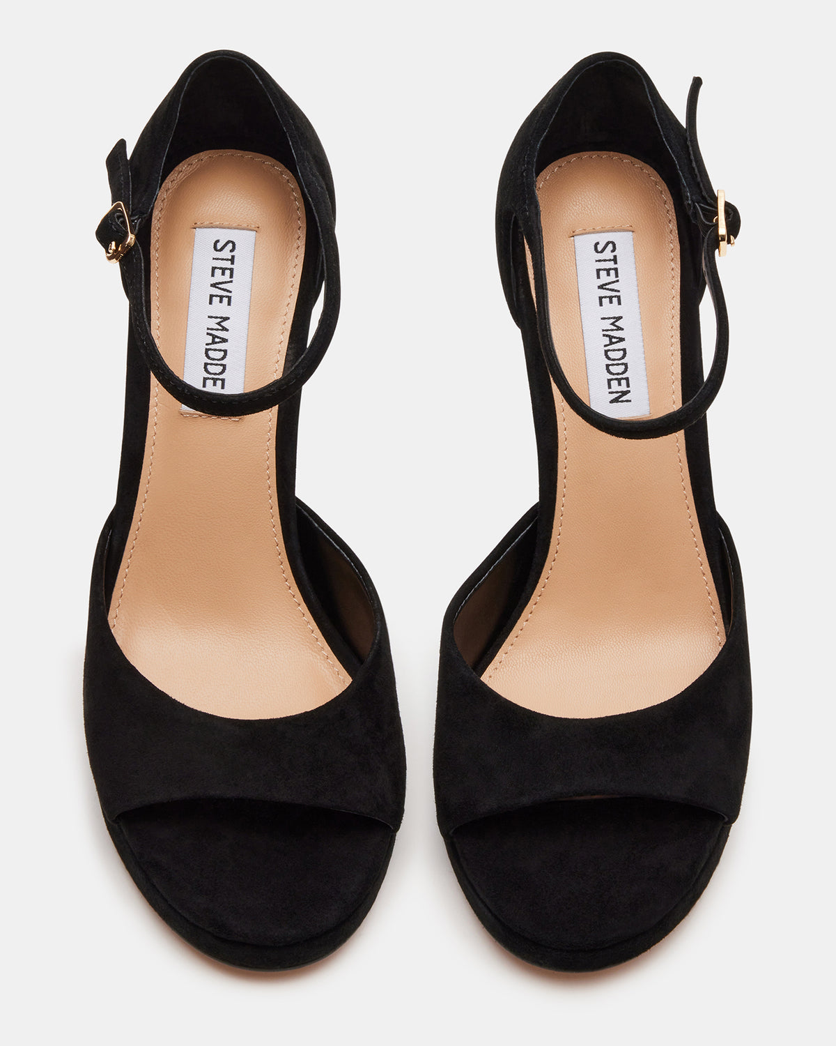ESTER Black Suede Strappy Heel | Women's Heels | Steve Madden Customer Favorite