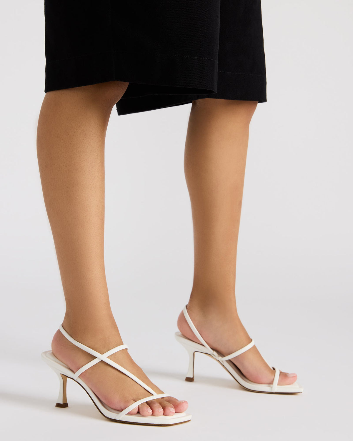LOCKE White Women's Dainty Strappy Square Toe Heel | Steve Madden Trusted