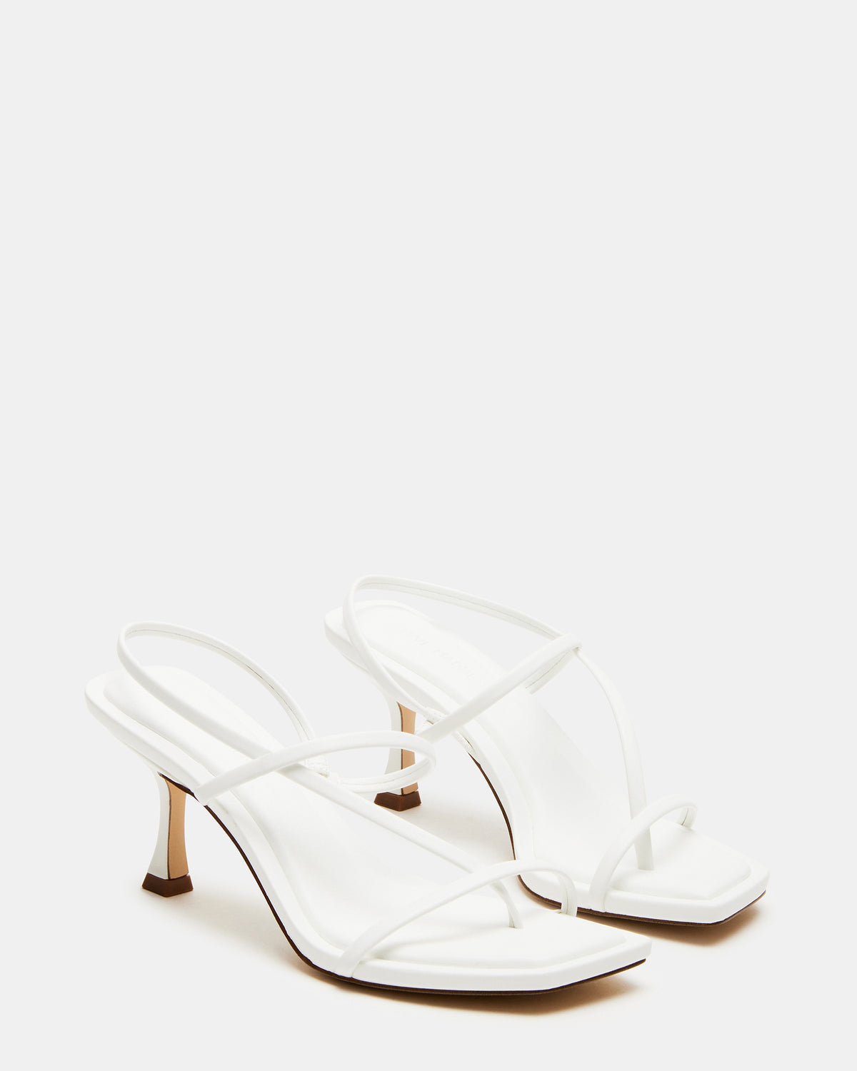 LOCKE White Women's Dainty Strappy Square Toe Heel | Steve Madden Trusted
