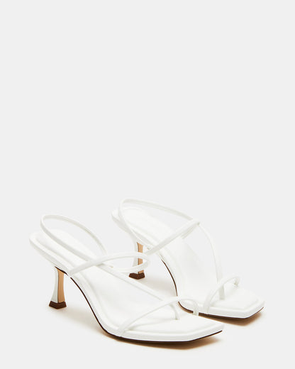 LOCKE White Women's Dainty Strappy Square Toe Heel | Steve Madden Trusted