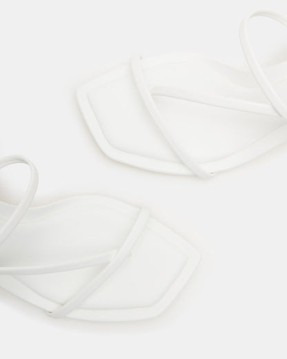 LOCKE White Women's Dainty Strappy Square Toe Heel | Steve Madden Trusted