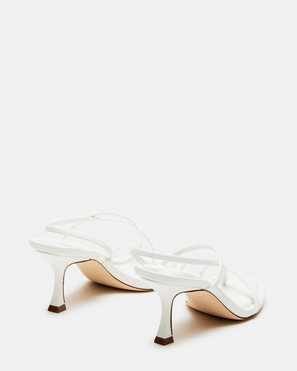 LOCKE White Women's Dainty Strappy Square Toe Heel | Steve Madden Trusted