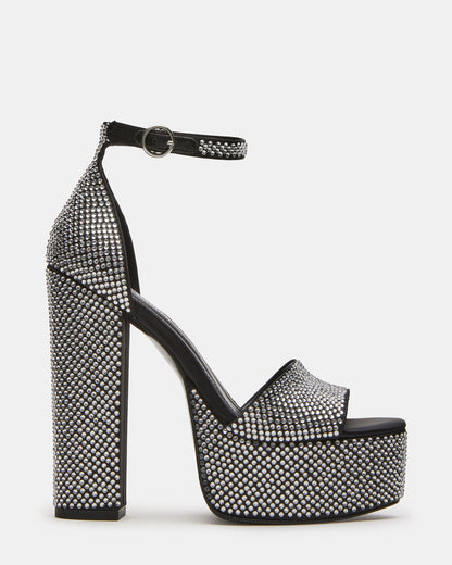 GLAM Rhinestones Platform Block Heel | Women's Heels | Steve Madden Popular