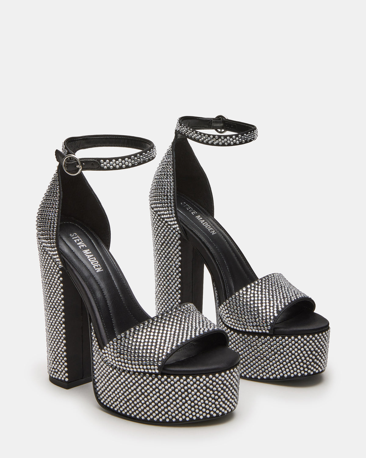 GLAM Rhinestones Platform Block Heel | Women's Heels | Steve Madden Popular