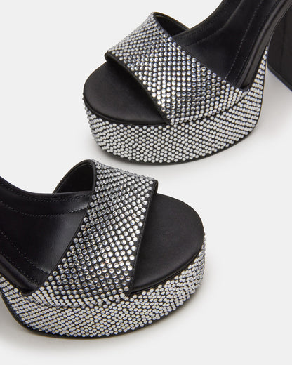 GLAM Rhinestones Platform Block Heel | Women's Heels | Steve Madden Popular