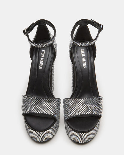 GLAM Rhinestones Platform Block Heel | Women's Heels | Steve Madden Popular
