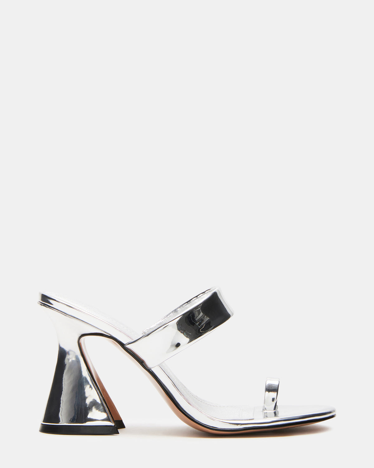 RENIE Silver Women's Open Toe Mule Heel | Steve Madden Trusted