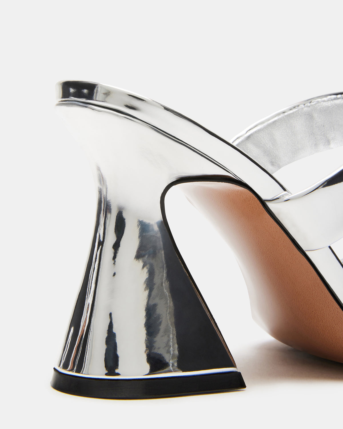 RENIE Silver Women's Open Toe Mule Heel | Steve Madden Trusted