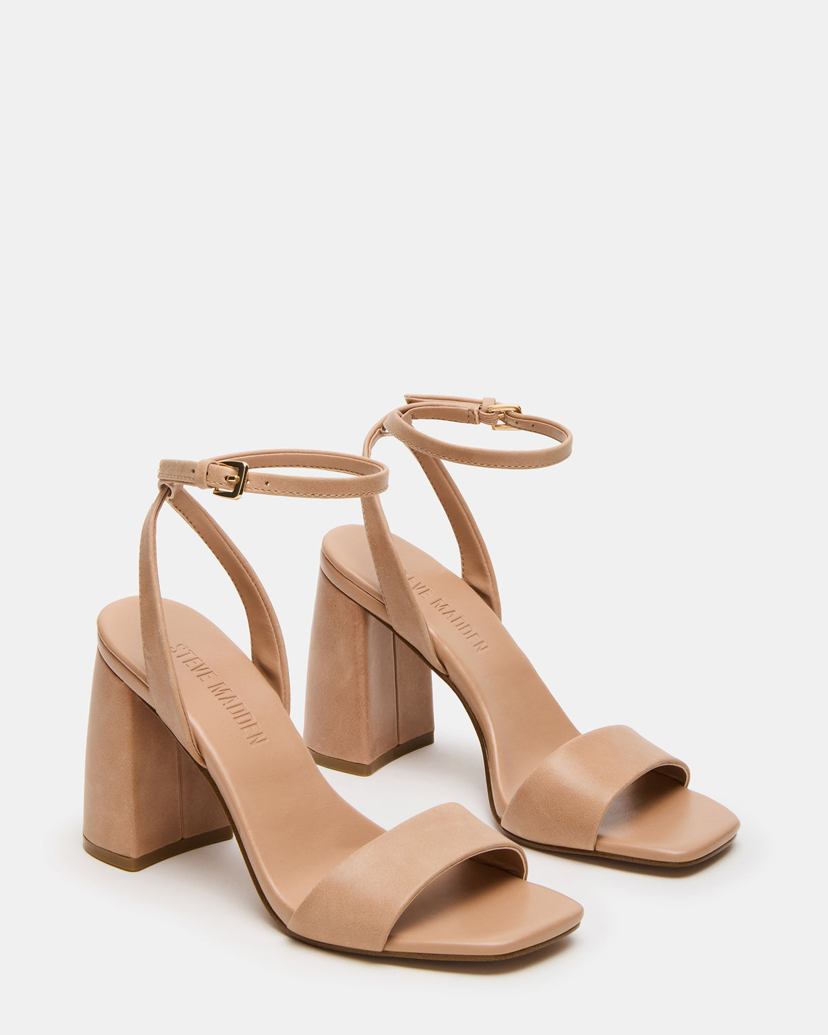 MESSA Natural Leather Women's Square-Toe Block Heel | Steve Madden Special Offer