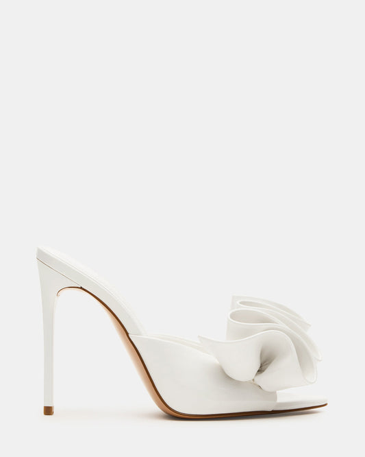 AFFINITY White Patent Pointed-Toe Stiletto Mule Women's Heel | Steve Madden Premium