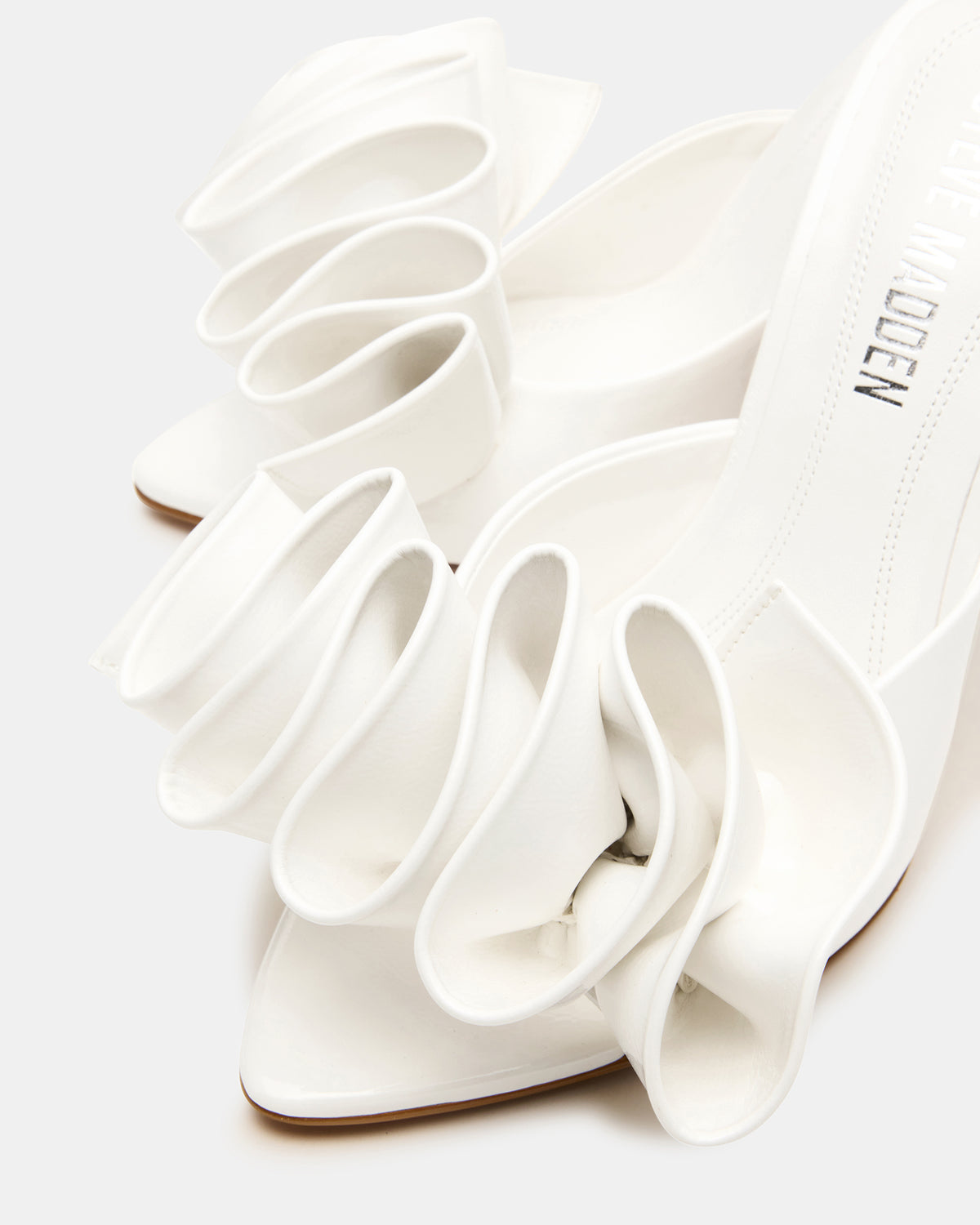 AFFINITY White Patent Pointed-Toe Stiletto Mule Women's Heel | Steve Madden Premium