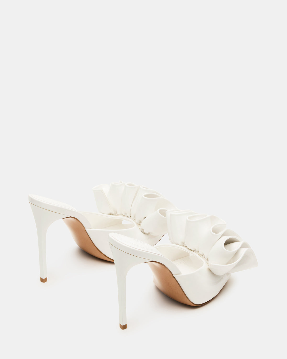AFFINITY White Patent Pointed-Toe Stiletto Mule Women's Heel | Steve Madden Premium