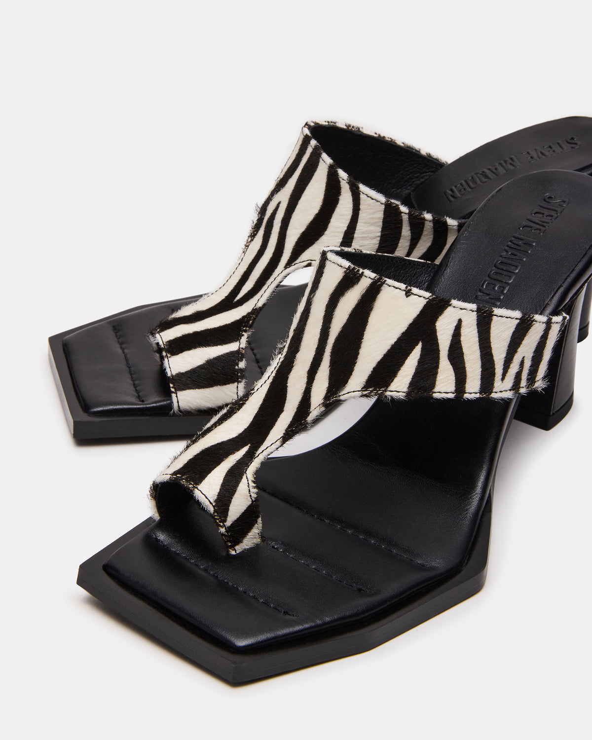 ALAMEDA Zebra Square-Toe Mule Women's Heel | Steve Madden Trending