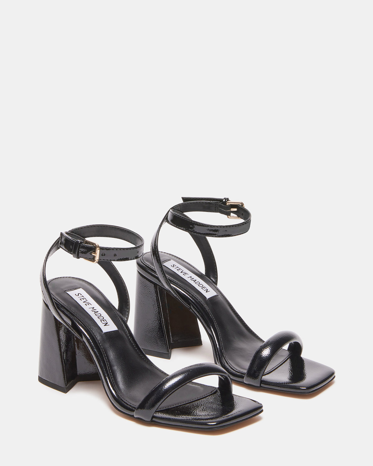 GRETIN Black Square Toe Heels | Women's Heels | Steve Madden Sale