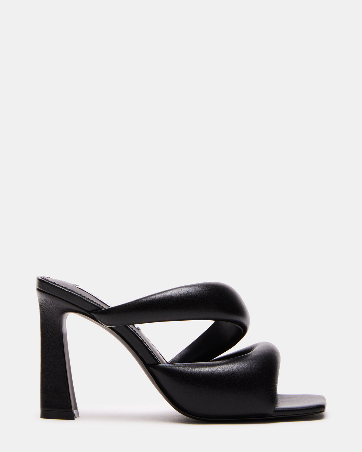 KLOSS Black Tubular Square Toe Mule | Women's Heels | Steve Madden Latest