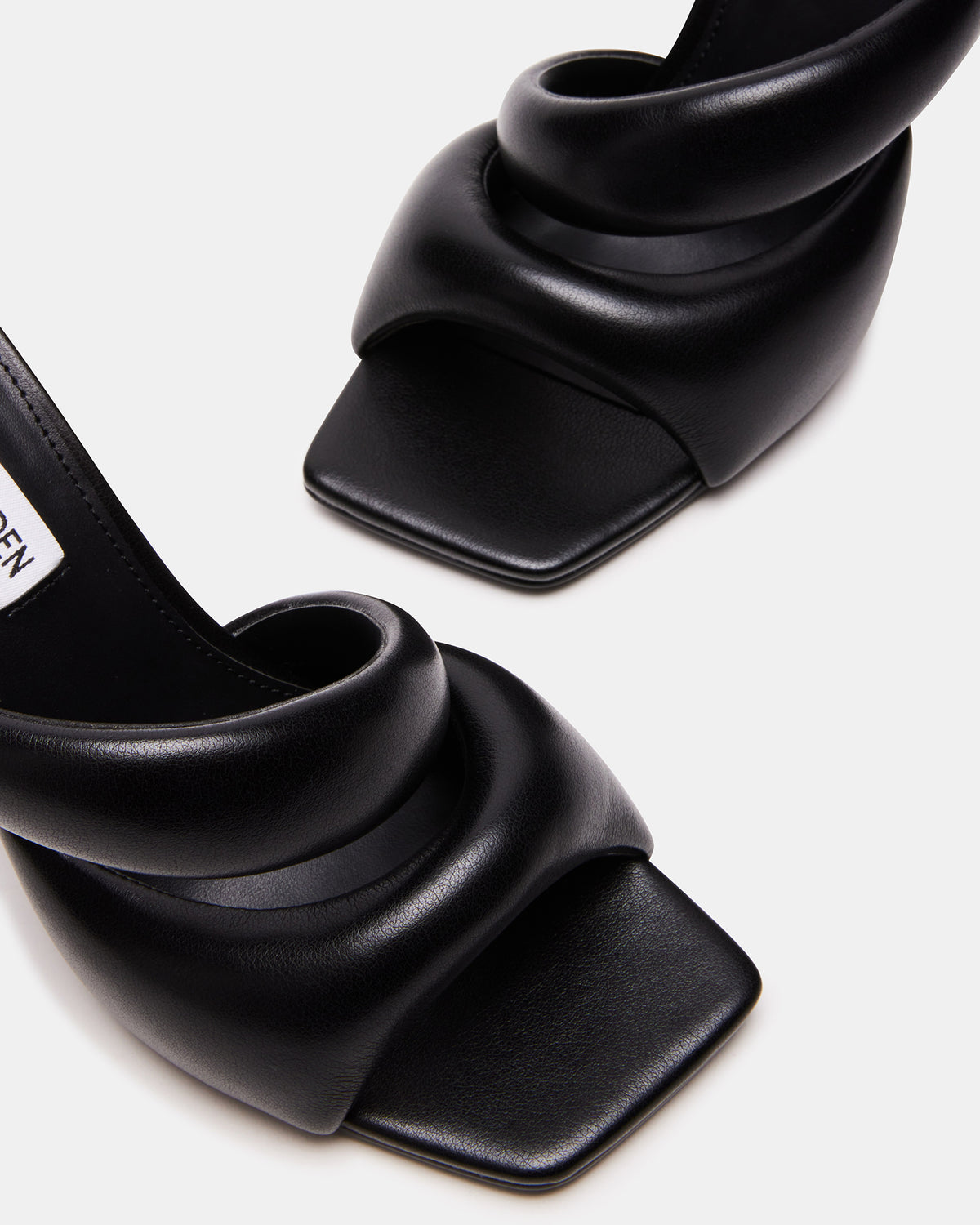 KLOSS Black Tubular Square Toe Mule | Women's Heels | Steve Madden Latest