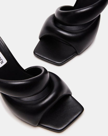 KLOSS Black Tubular Square Toe Mule | Women's Heels | Steve Madden Latest