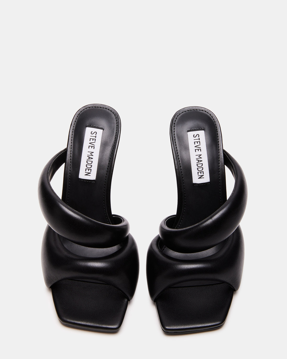 KLOSS Black Tubular Square Toe Mule | Women's Heels | Steve Madden Latest