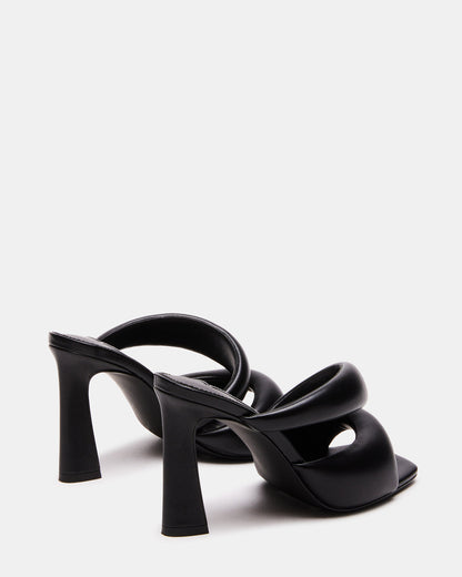 KLOSS Black Tubular Square Toe Mule | Women's Heels | Steve Madden Latest