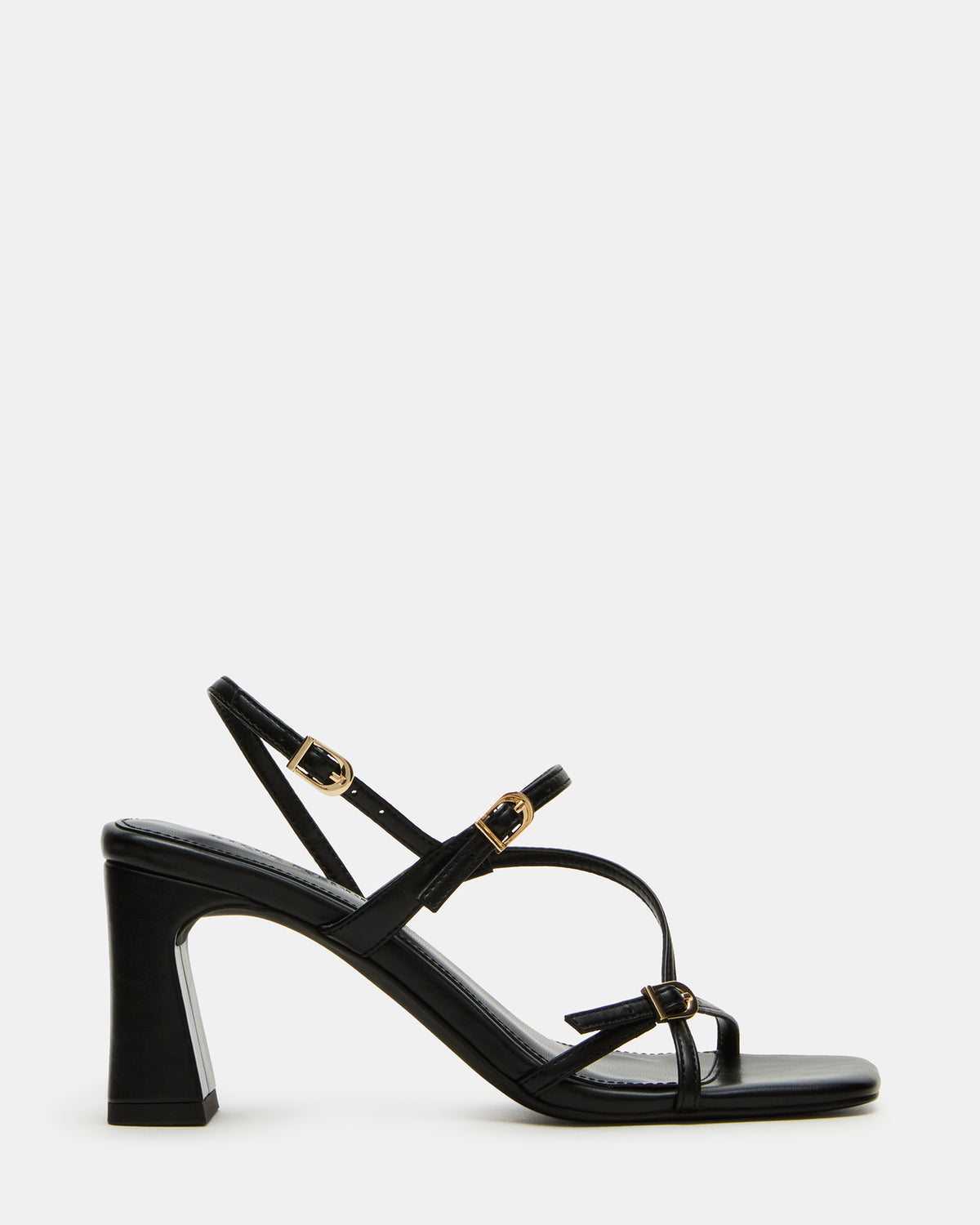 VANTAGE Black Women's Square-Toe Strappy Slingback Heel | Steve Madden Hot Sale