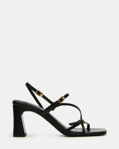 VANTAGE Black Women's Square-Toe Strappy Slingback Heel | Steve Madden Hot Sale