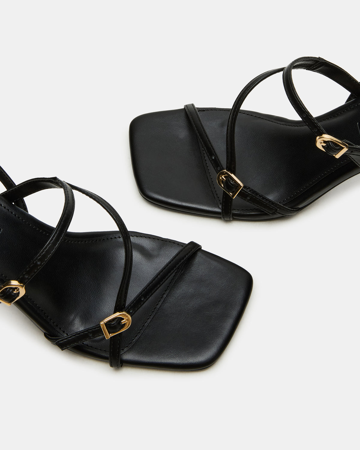 VANTAGE Black Women's Square-Toe Strappy Slingback Heel | Steve Madden Hot Sale